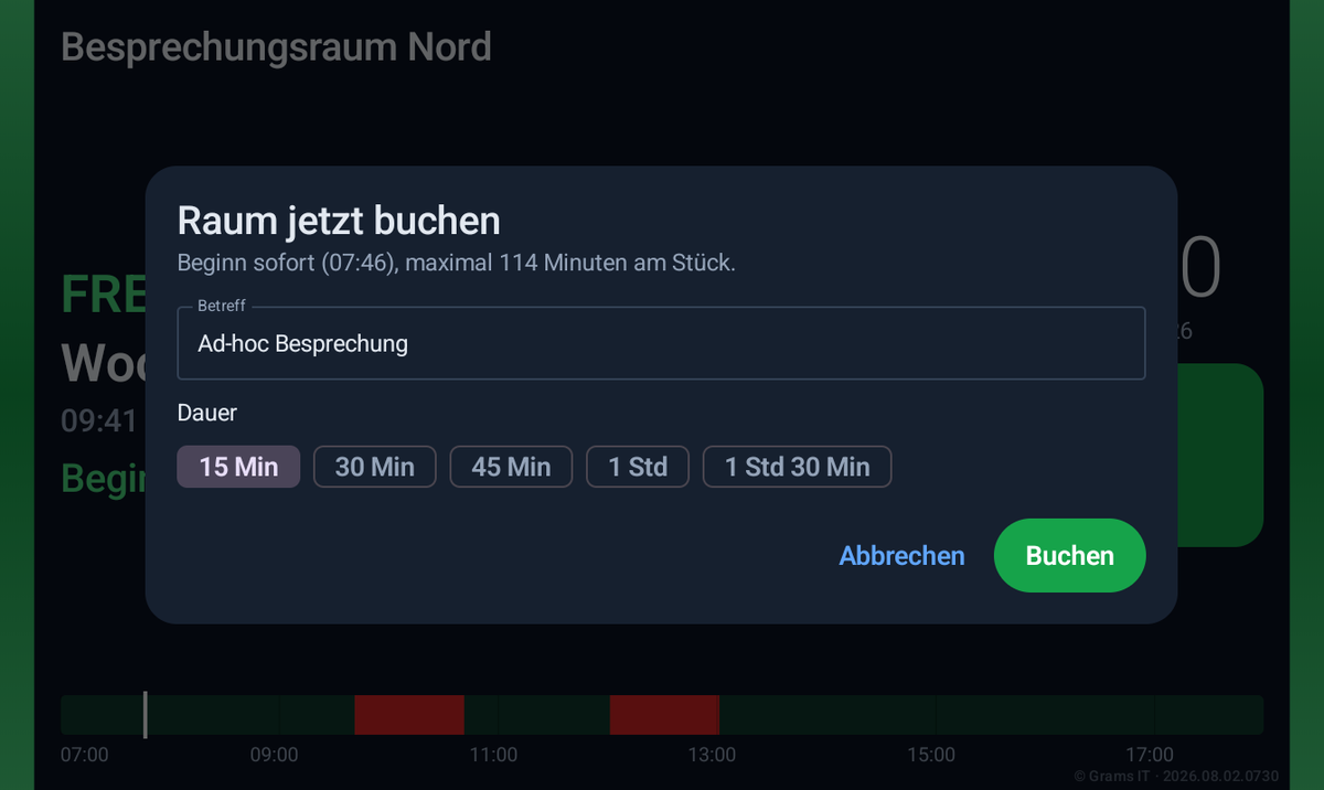 Buchung vor Ort