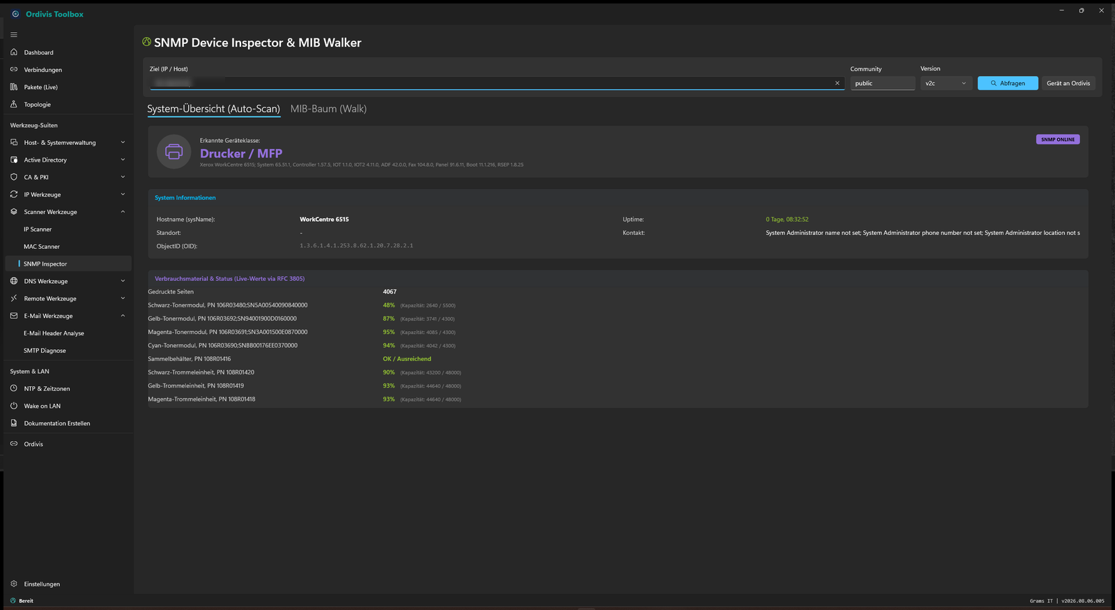 Ordivis Toolbox - SNMP Device Inspector & MIB-Walker