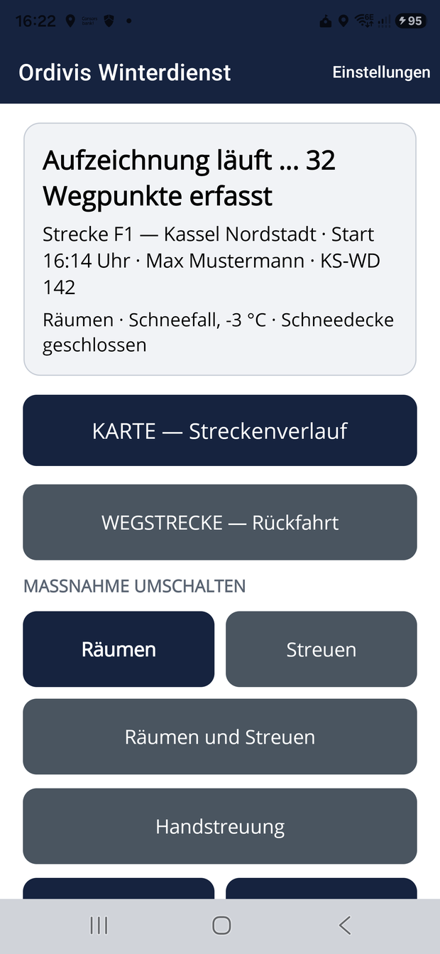Maßnahme wechseln