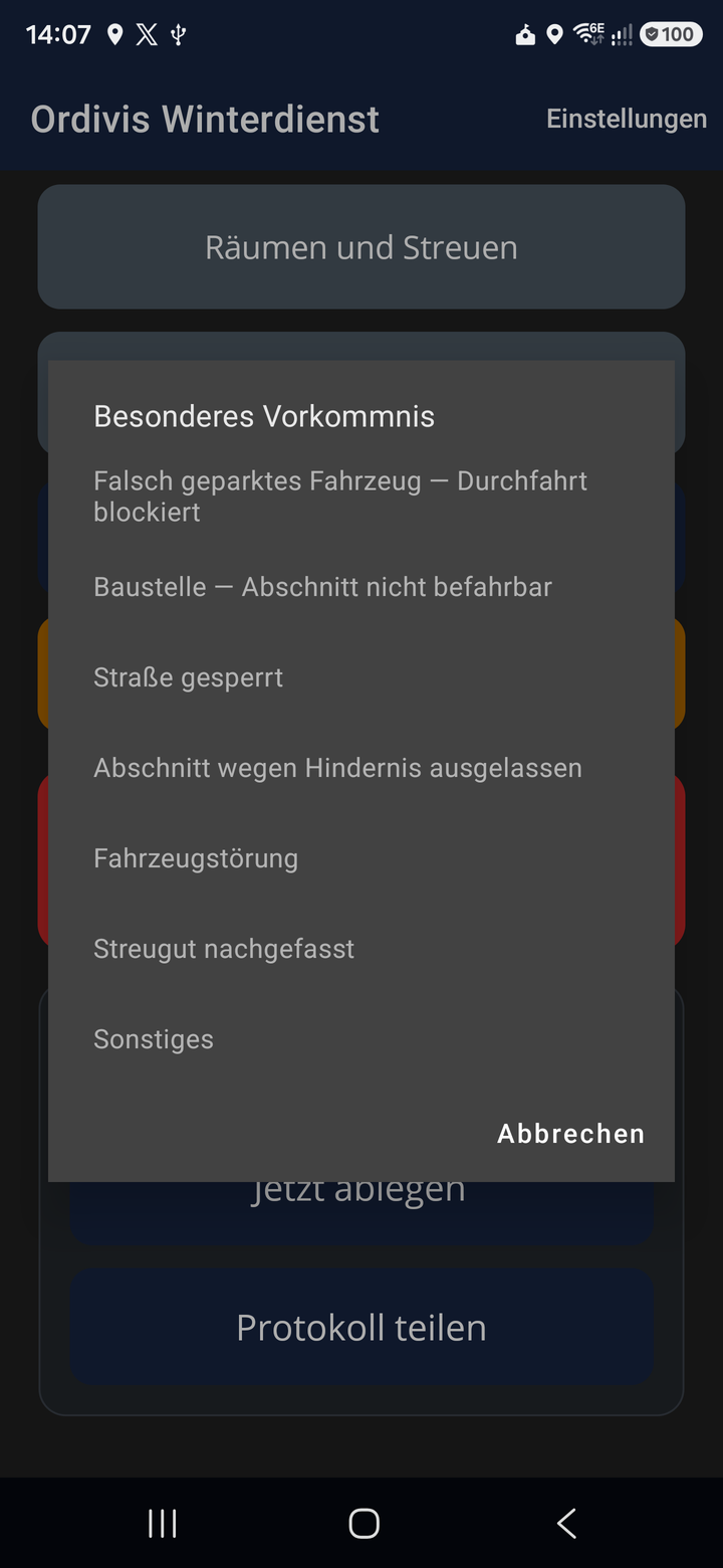 Vorkommnis melden