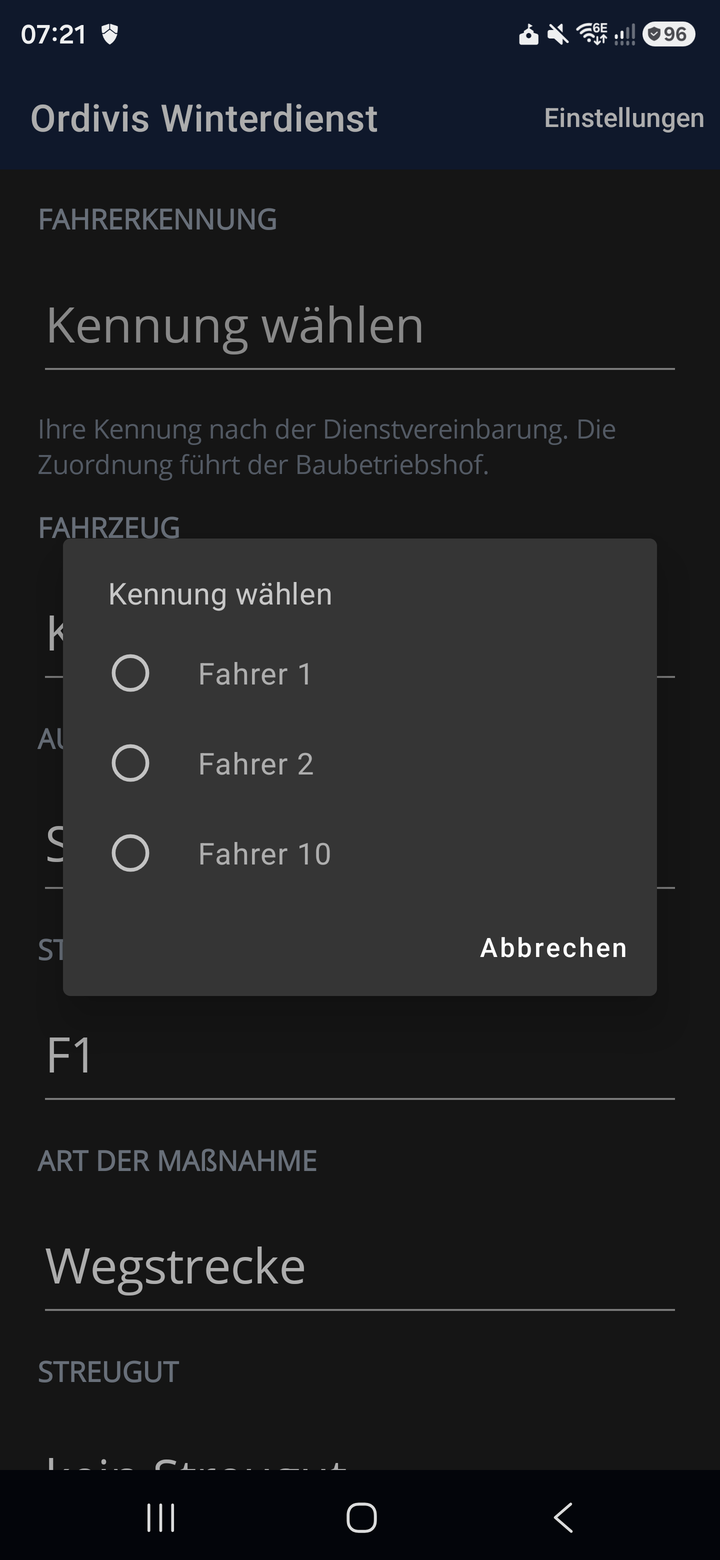Der Fahrer wählt, er tippt nicht