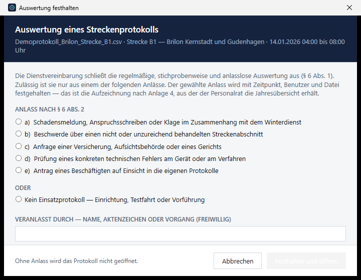 Ohne Anlass wird nicht geöffnet